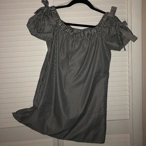 White & Grey stripe Dress